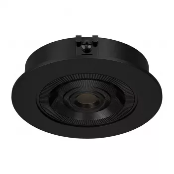 SYNERGY21 Foco LED de techo empotrable Helios negro redondo blanco cálido 5W 400lm