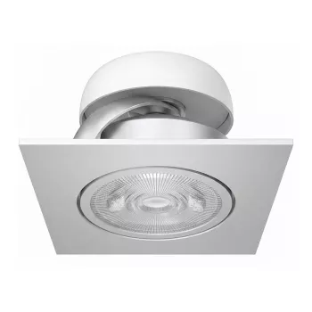 SYNERGY21 Foco LED de techo empotrable Helios plateado - cuadrado + orientable - blanco cálido 5W 400lm