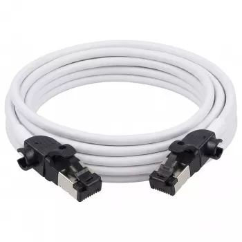 Synergy21 Cable de red RJ45, CAT6A 500MHz, 2m, Blanco, S/FTP, Slimline redondo d=4,5mm, TPE/LSZH (Superflex), AWG28, con conector CAT7, conector giratorio