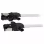 Synergy21 Cable de red RJ45, CAT6A 500MHz, 5m, Blanco, S/FTP, Slimline redondo d=4,5mm, TPE/LSZH (Superflex), AWG28, con cable CAT7, conector giratorio