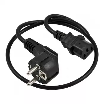 SYNERGY21 Cable de alimentación 230V enchufe Schuko CEE7 a conector hembra IEC C13, 1,8m, Negro (S218200)
