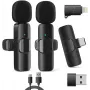 RealPower HS-1 sistema de micrófono inalámbrico - 2 micrófonos de mano dinámicos y 1 receptor UHF (863-865 MHz) - alcance de 30 m - receptor recargable por USB-C - 495513