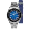 Ruhla 1929 NVA Kommando 4960M-3 SET Reloj automático 40 mm esfera negra correa de piel y NATO