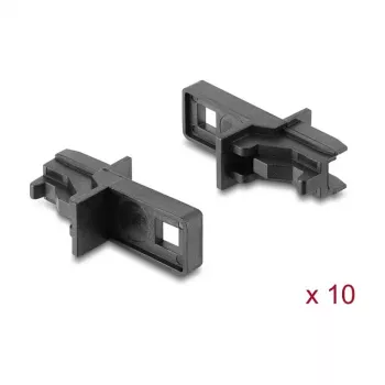 Protector antipolvo DELOCK para conector hembra E2000 simplex, 10 uds., negro