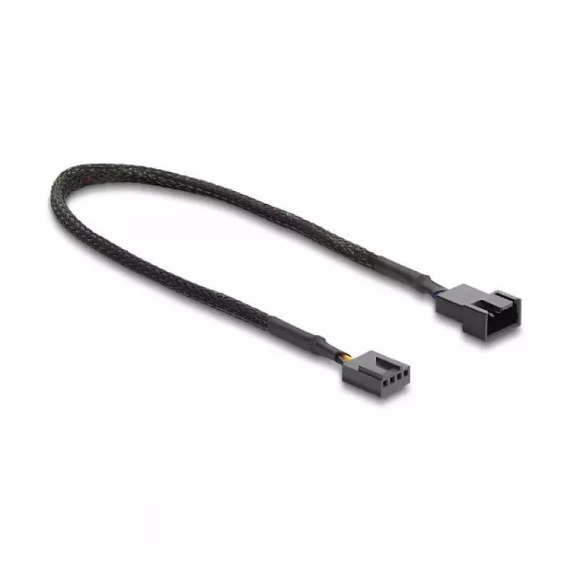 Delock cable alargador de ventilador PWM macho a hembra 4 pines con cubierta trenzada 30 cm negro
