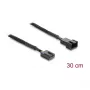 Delock cable alargador de ventilador PWM macho a hembra 4 pines con cubierta trenzada 30 cm negro