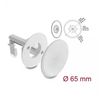 Delock pasacables de silicona redondo Ø 65 mm para montaje en pared / mesa blanco