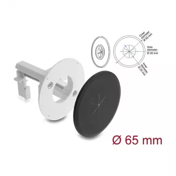 Pasacables redondo de silicona Delock Ø 65 mm para montaje en pared / sobremesa blanco / negro