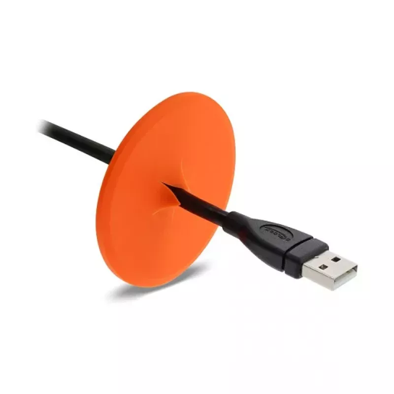 Pasacables redondo de silicona Delock Ø 65 mm para montaje en pared / sobremesa blanco / naranja