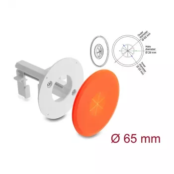 Pasacables redondo de silicona Delock Ø 65 mm para montaje en pared / sobremesa blanco / naranja