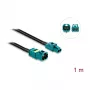 Delock cable Mini FAKRA Z Dual hembra a FAKRA Z Dual macho 0,5 m