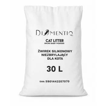 Diamentiq Baby Powder Arena de sílice para gatos, no aglomerante, 30 l
