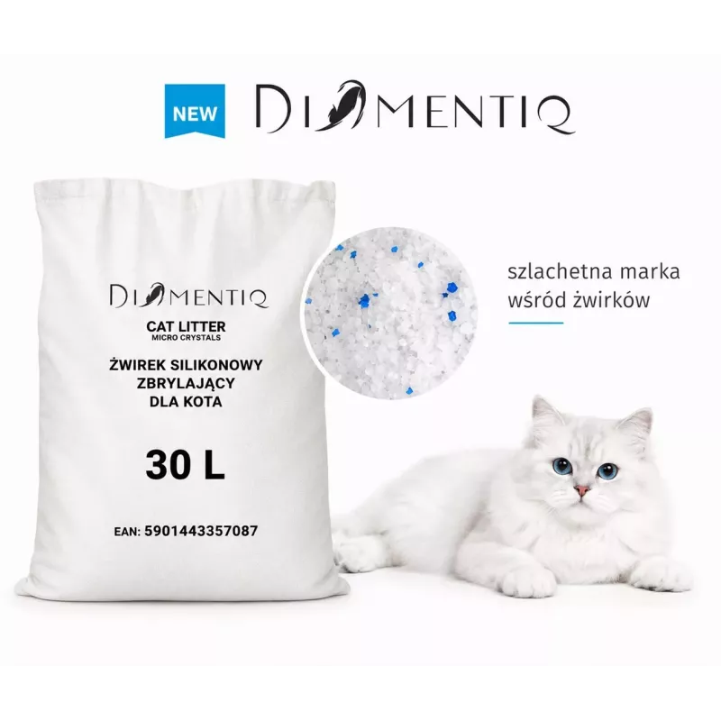 Diamentiq Micro Crystals Arena para gatos de silicona aglomerante, 30 l