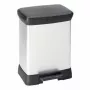 CURVER Deco Bin papelera con pedal 30L plateado metálico