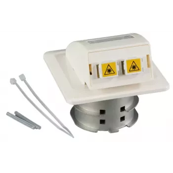 EFB Elektronik FTTH Toma empotrable, 2x LC dúplex adaptador OS2, monomodo, blanco