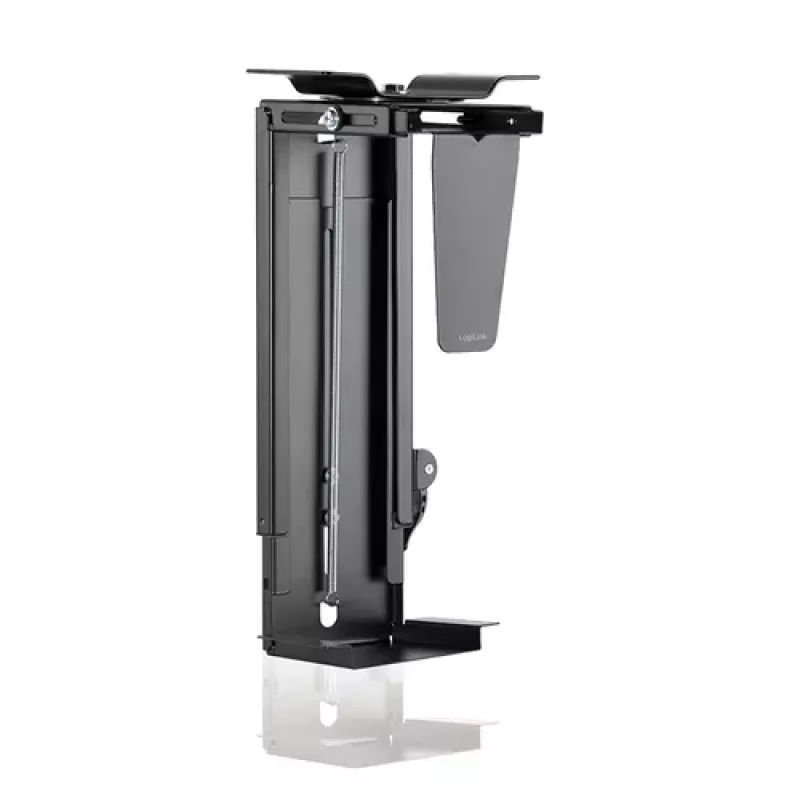 LogiLink EO0030 soporte de PC giratorio bajo el escritorio con liberación rápida, negro, máx. 10 kg