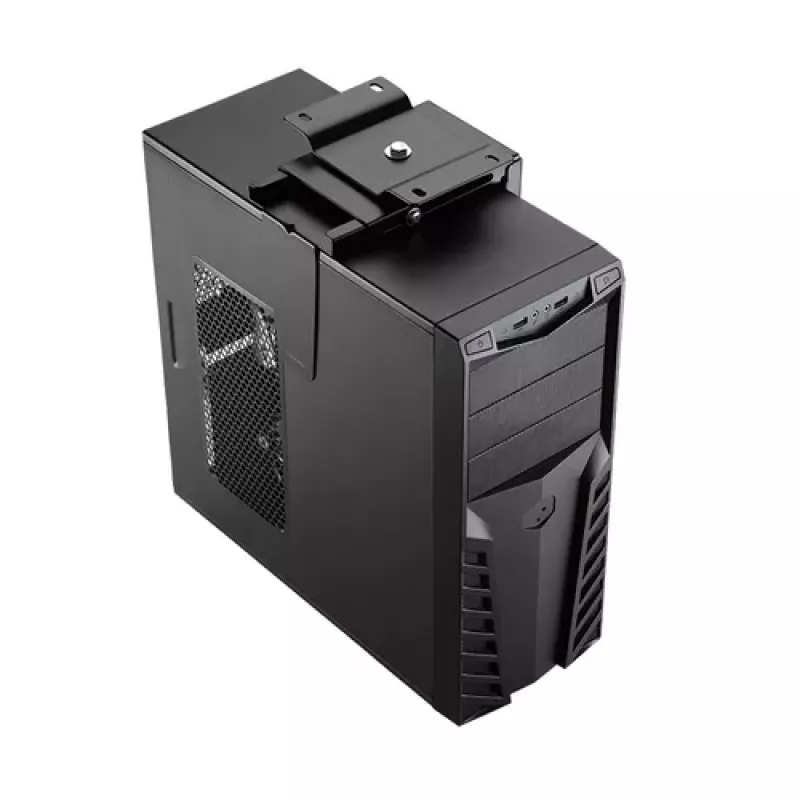 LogiLink EO0030 soporte de PC giratorio bajo el escritorio con liberación rápida, negro, máx. 10 kg