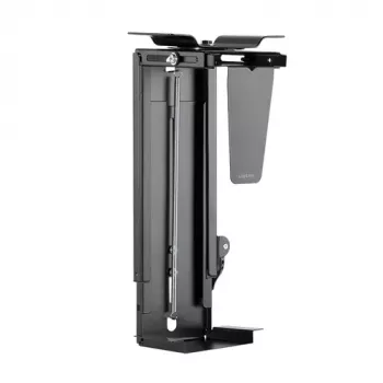 LogiLink EO0030 soporte de PC giratorio bajo el escritorio con liberación rápida, negro, máx. 10 kg