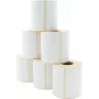 ARTDEV Rollo de etiqueta térmica directa 101,6 x 101,6 mm, 110 mm de diámetro exterior, núcleo 40 mm, 480 etiquetas por rollo, blanco, adhesivo permanente