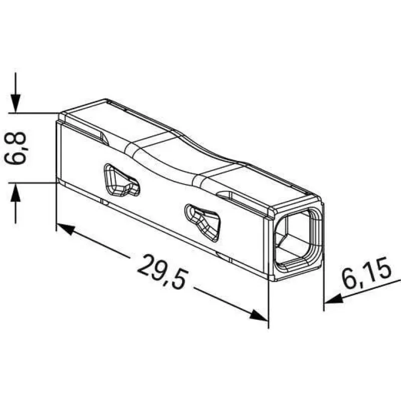 Conector pasante para WAGO 2773-2401, push-in, máx. 4 mm², 2 conductores
