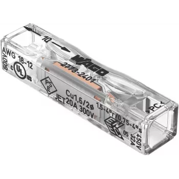 Conector pasante para WAGO 2773-2401, push-in, máx. 4 mm², 2 conductores