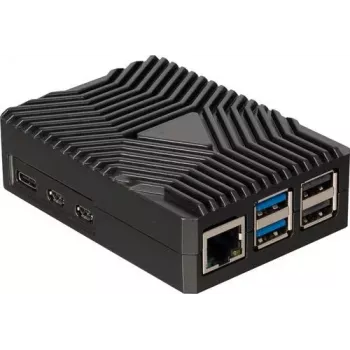 Joy-IT RB-AlucaseP5-09 Carcasa SBC para Raspberry Pi 5, aluminio, negra