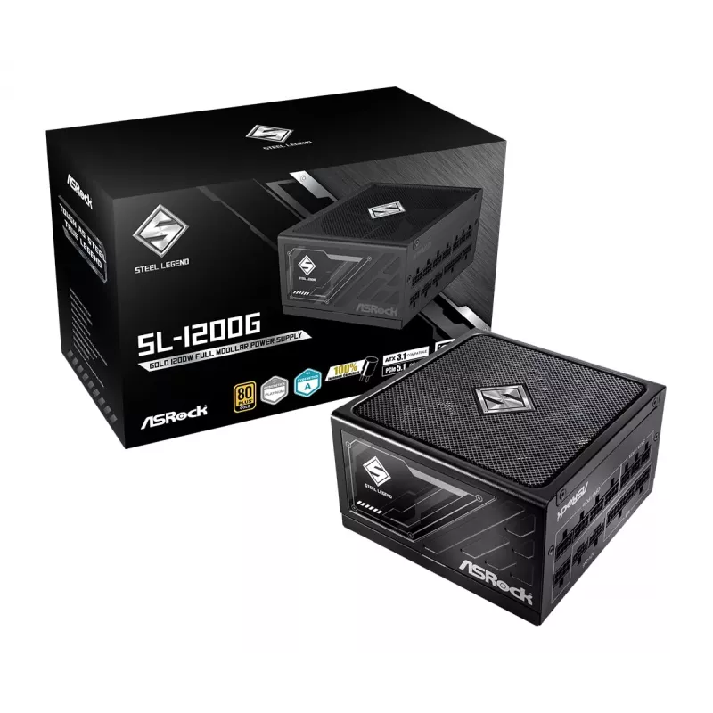 Fuente de alimentación ASRock Steel Legend SL-1200P 1200W ATX 80+ Platinum totalmente modular