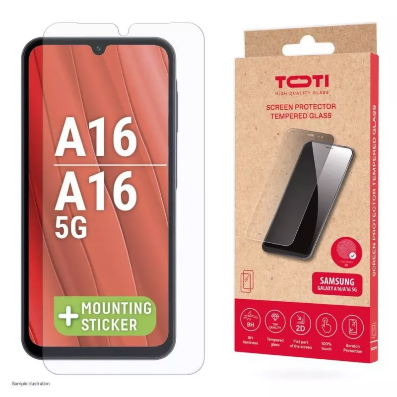 TOTI Tempered Glass protector de pantalla 2D para Samsung Galaxy A26/A16/A17, transparente