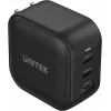 UNITEK cargador GaN 66W 3 puertos USB-C PD y QC 3.0 negro