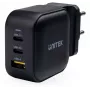 UNITEK cargador GaN 66W 3 puertos USB-C PD y QC 3.0 negro