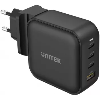 UNITEK cargador GaN 4 puertos 100W PD 3.0 QC 3.0 negro