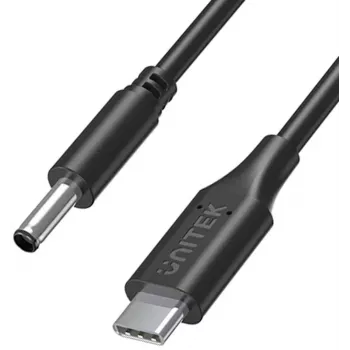 UNITEK cable de alimentación para portátil Dell 65W USB-C a DC 4,5mm - 1,8m negro