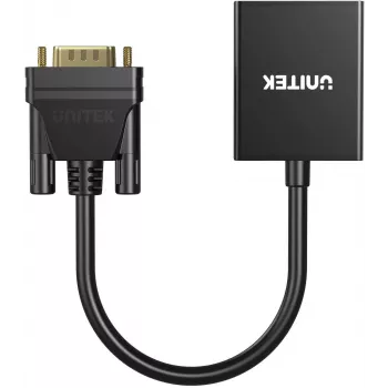 UNITEK adaptador VGA a HDMI Full HD 1080p negro 15cm