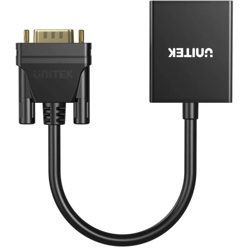 UNITEK adaptador VGA a HDMI Full HD 1080p negro 15cm