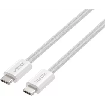 UNITEK cable magnético trenzado USB-C a USB-C 100W PD 1m blanco