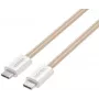 UNITEK cable magnético enrollable trenzado USB-C a USB-C 100W PD 1m beige