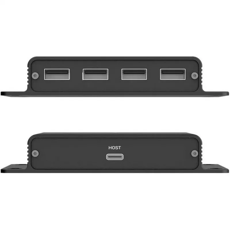 UNITEK extensor USB-C a 4x USB-A por Ethernet, hasta 150m, 480Mbps, negro