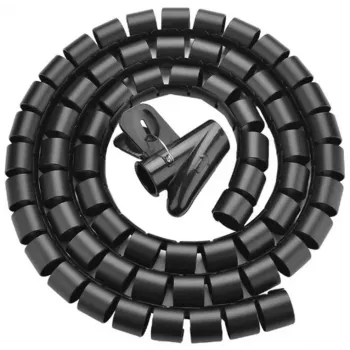 UNITEK organizador de cables en espiral, 25m, 22mm de diámetro, negro