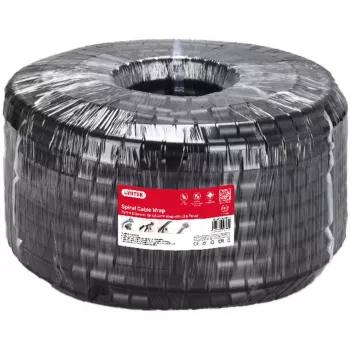UNITEK organizador de cables en espiral, 50 m, 22 mm de diámetro, negro