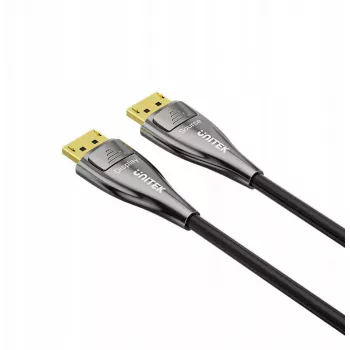 Cable DisplayPort 2.1 de fibra óptica UNITEK 8K 10 m negro