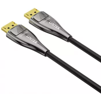 UNITEK Cable DisplayPort 2.1 óptico activo 30m 8K 60Hz negro