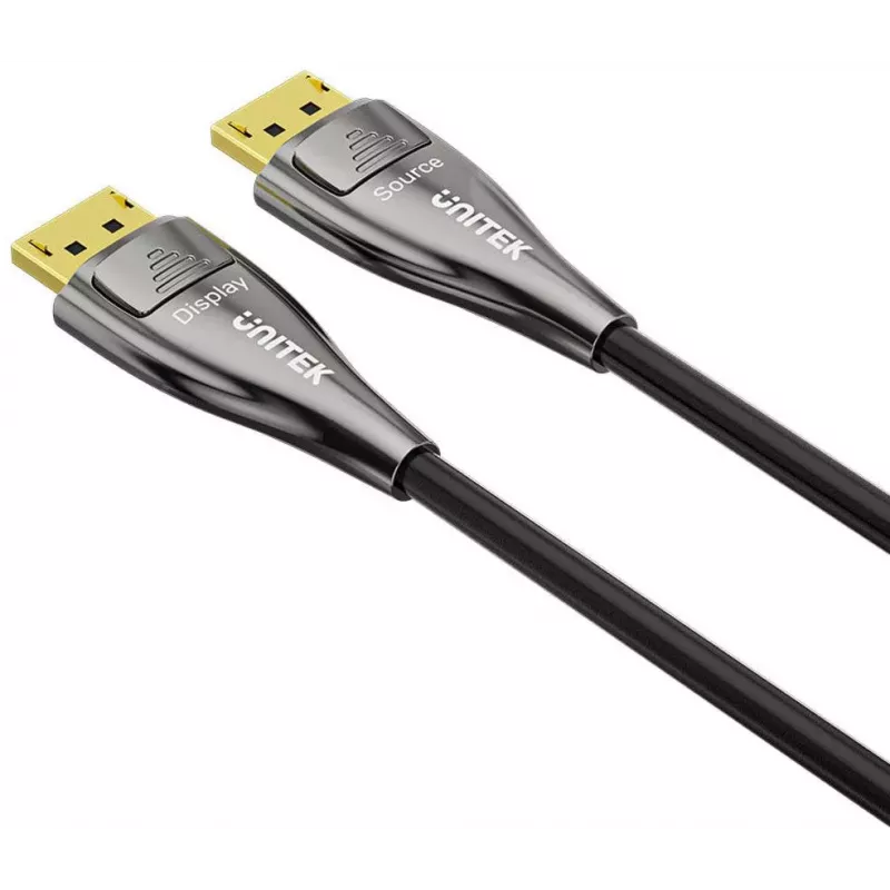 UNITEK Cable DisplayPort 2.1 óptico activo 30m 8K 60Hz negro