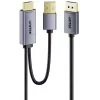 UNITEK cable HDMI a DisplayPort 4K con alimentación USB-A, 1,8 m, negro