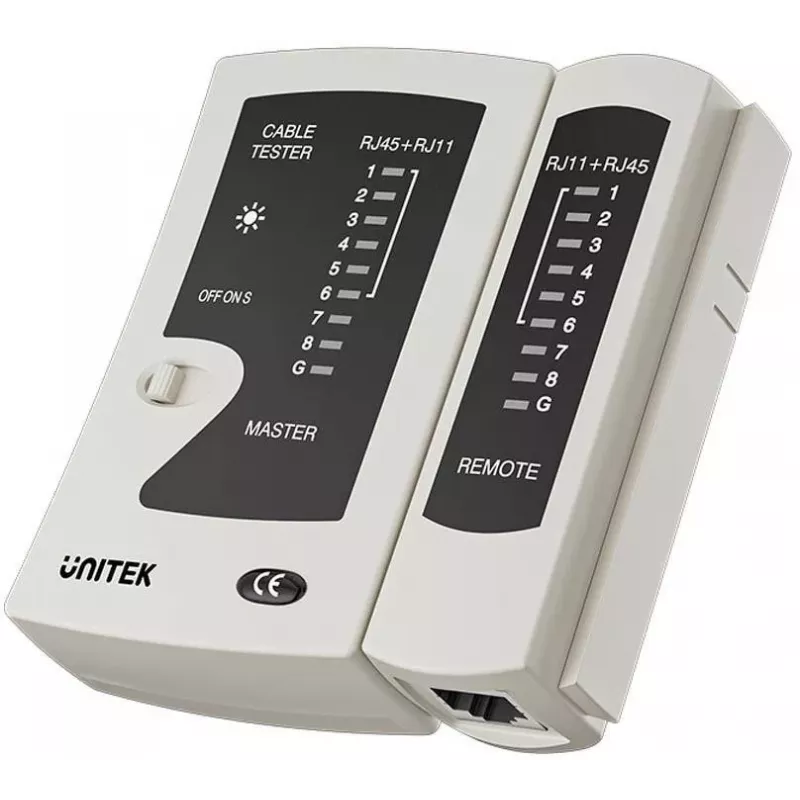 UNITEK Comprobador de cables de red RJ45/RJ11 OT140AGY01