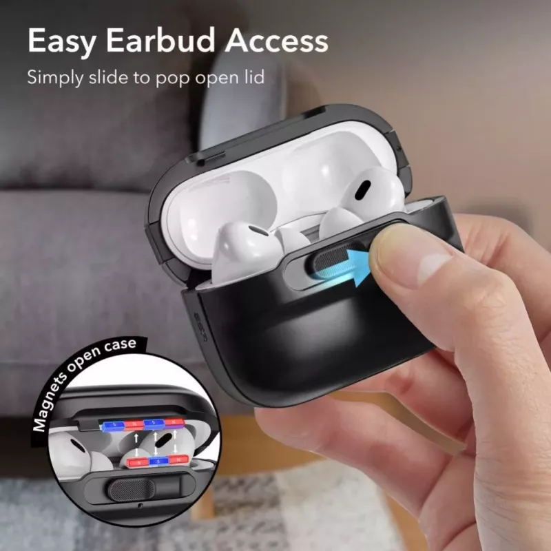 ESR Pulse HaloLock Funda MagSafe para Apple AirPods Pro 1/2, negra