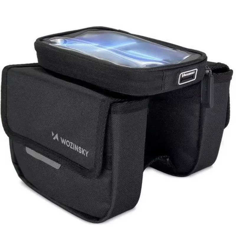 ILIKE Wozinsky Bolsa universal para cuadro de bicicleta Funda impermeable para móvil 1,5L Negro (WBB26BK)