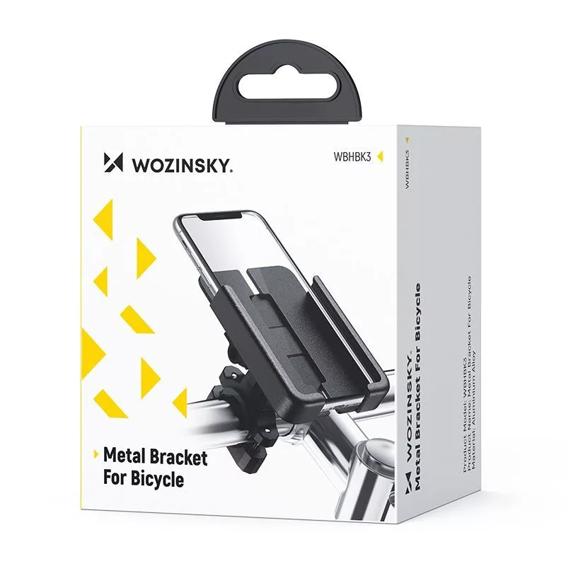 Wozinsky Soporte metálico para móvil de bicicleta para scooter, Negro (WBHBK3)