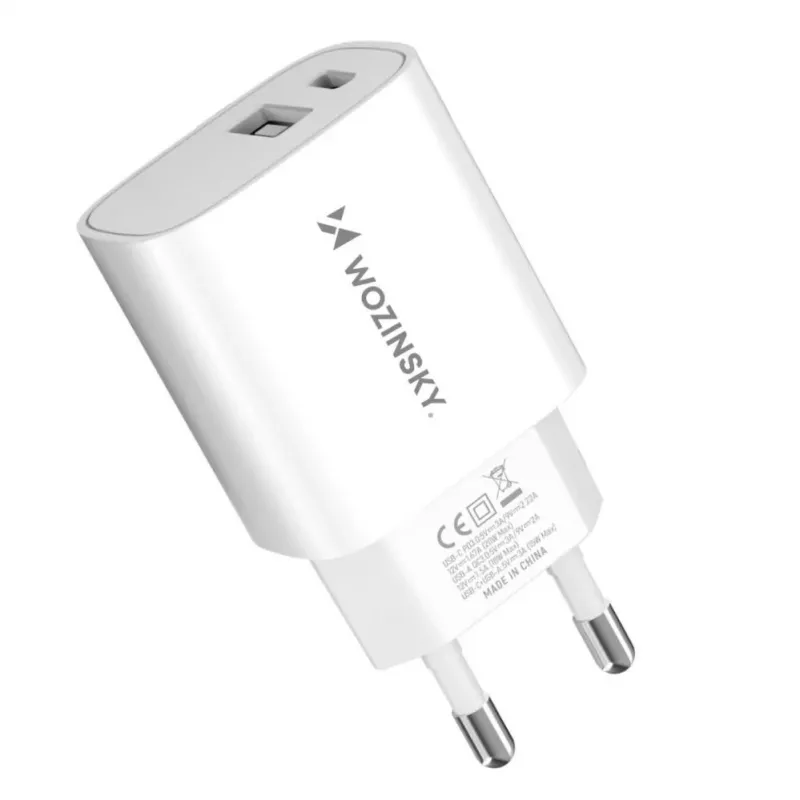 Wozinsky WGWCW Fuente de alimentación 20W USB-A USB-C - Blanco