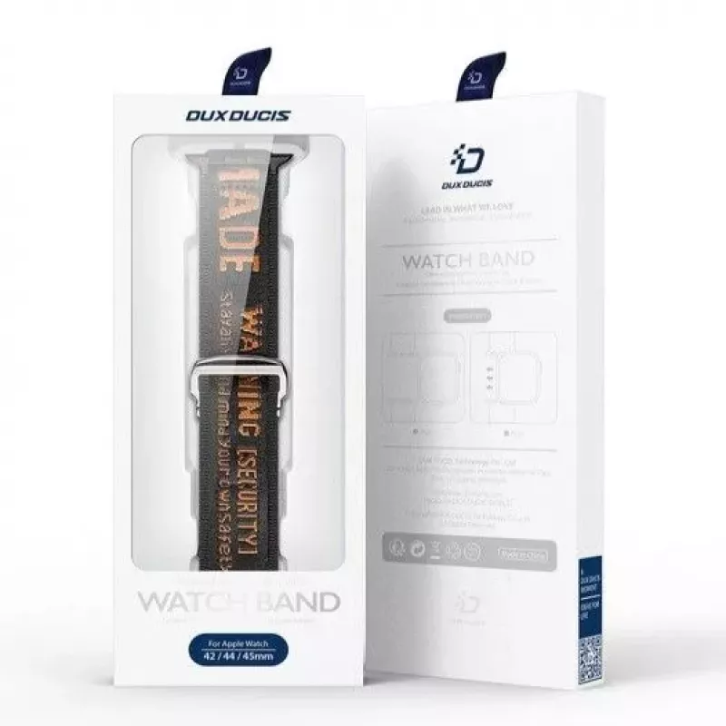 Dux Ducis Strap (Outdoor Version) Correa de reloj de nylon para Apple Watch Ultra, SE, Series 9, 8, 7, 6, 5, 4, 3, 2, 1 (49, 45, 44, 42 mm) negro naranja