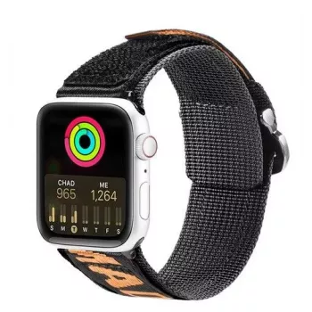 Dux Ducis Strap (Outdoor Version) Correa de reloj de nylon para Apple Watch Ultra, SE, Series 9, 8, 7, 6, 5, 4, 3, 2, 1 (49, 45, 44, 42 mm) negro naranja